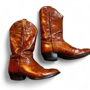 Vintage Tony Lama Cowboy Boots 8.5 E Honey Brown Leather